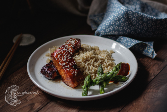 łosoś teriyaki teriyaki
