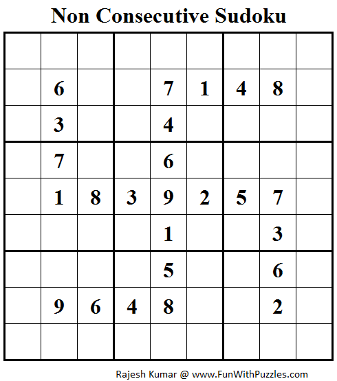 Non Consecutive Sudoku (Fun With Sudoku #60)