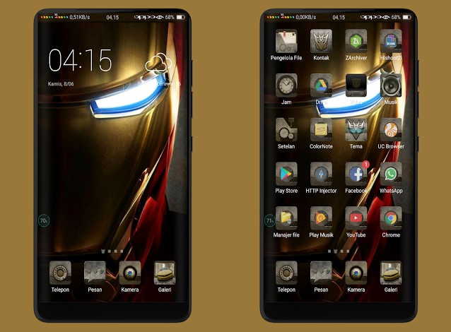 Download Tema Oppo A39 Terbaru dan Terkeren - Iron Man