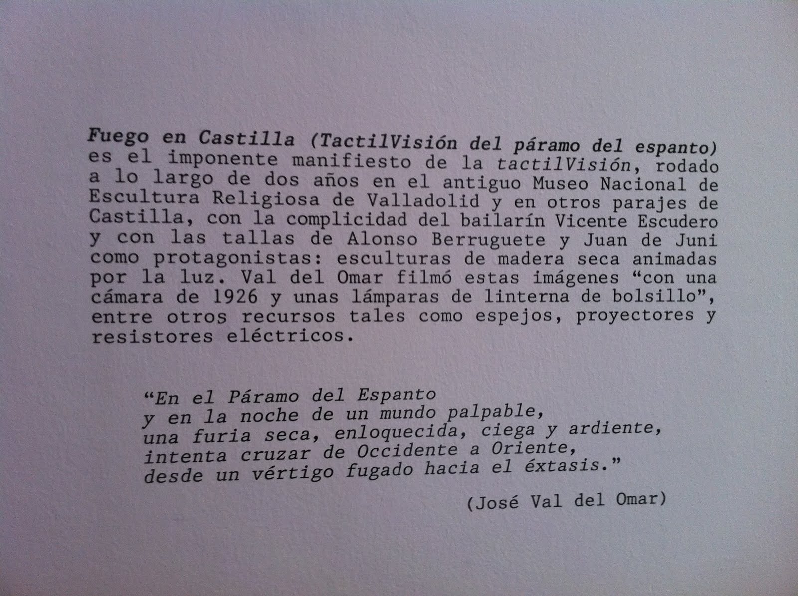 'Fuego en Castilla' por José Val del Omar El Dado del Arte