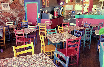 Colorful chairs at the Armadillo Grill Mexican Restaurant