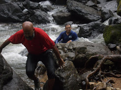 End of the dip in the gushing flow of the river.