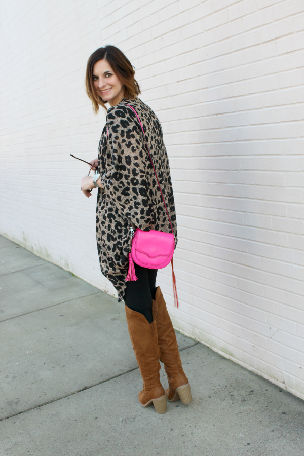 leopard, kimono, gray monroe, mom style, mom fashion, style on a budget
