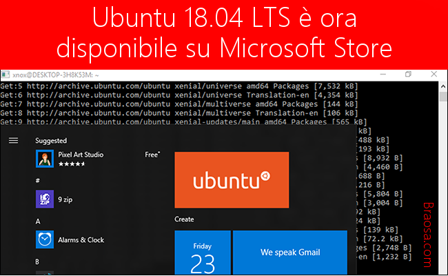 Ubuntu LTS disponibile sullo Store Microsoft