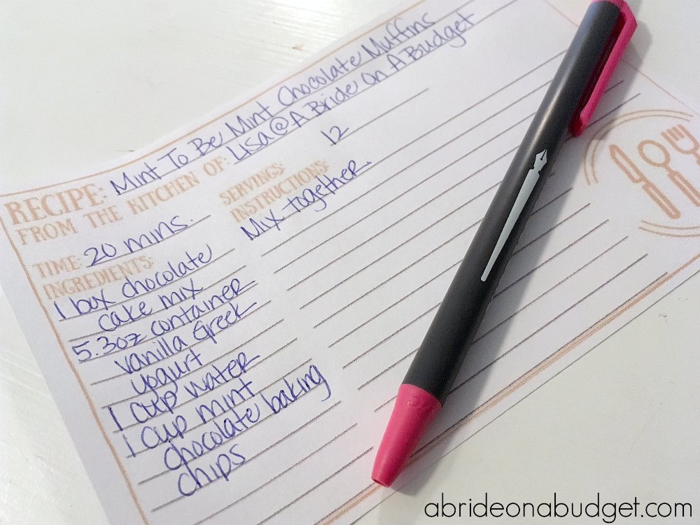 A Bride On A Budget How To Make A Bridal Shower Recipe Box (plus free recipe card printables)
