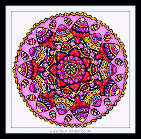 Colouring With Cats  Mandala #85 ©BionicBasil®  Coloured by Cathrine Garnell 21-4-19
