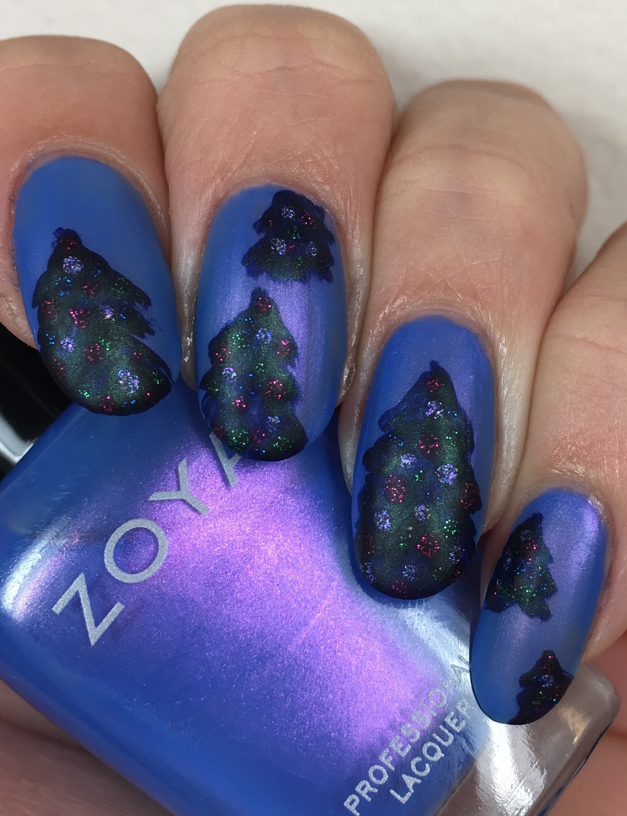 ehmkay nails Christmas Trees with Zoya Holiday Enchanted Collection