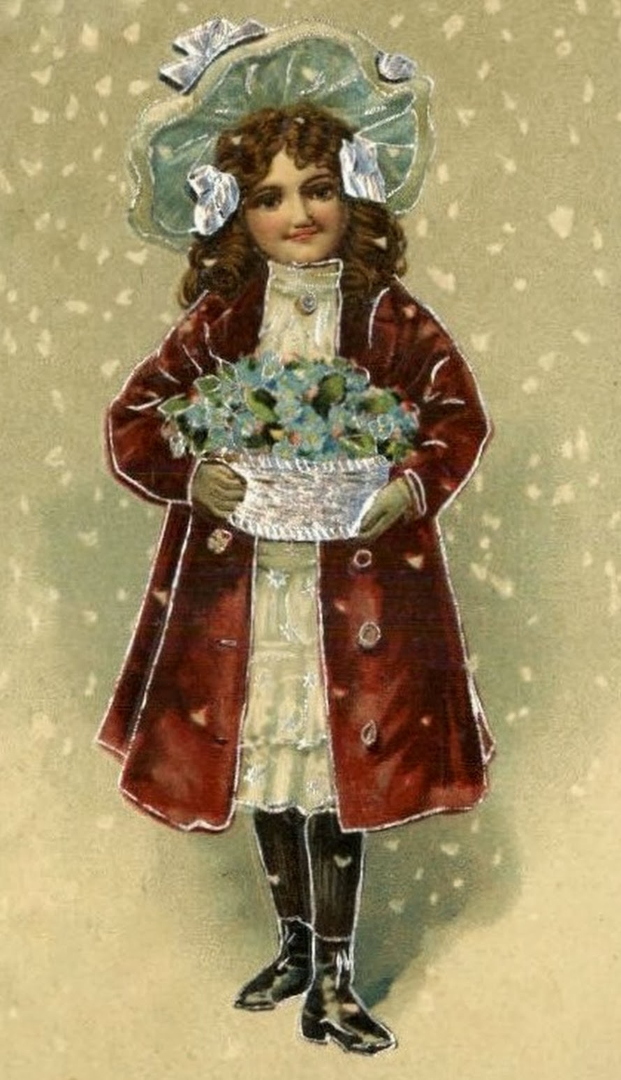 bumble button: Antique postcards of Charming Children in Red Christmas ...