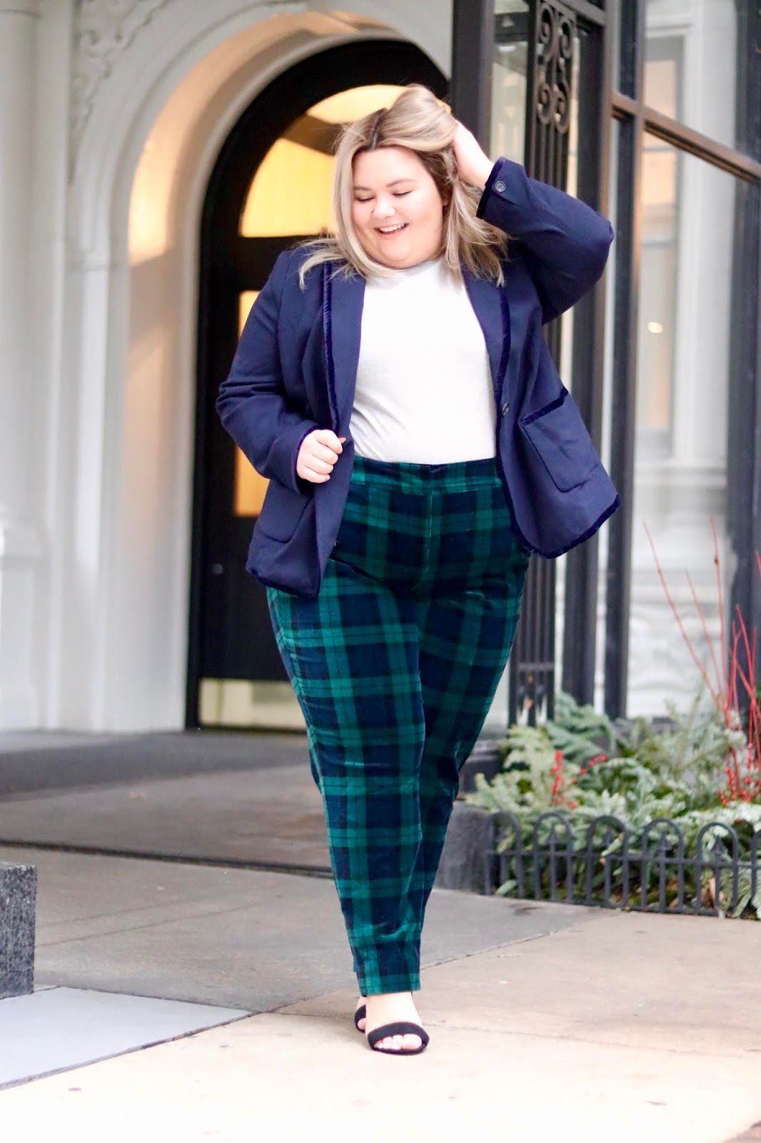 Chicago Plus Size Petite Fashion Blogger and model Natalie Craig shops Talbot's friends and family sales and styles an affordable holiday look