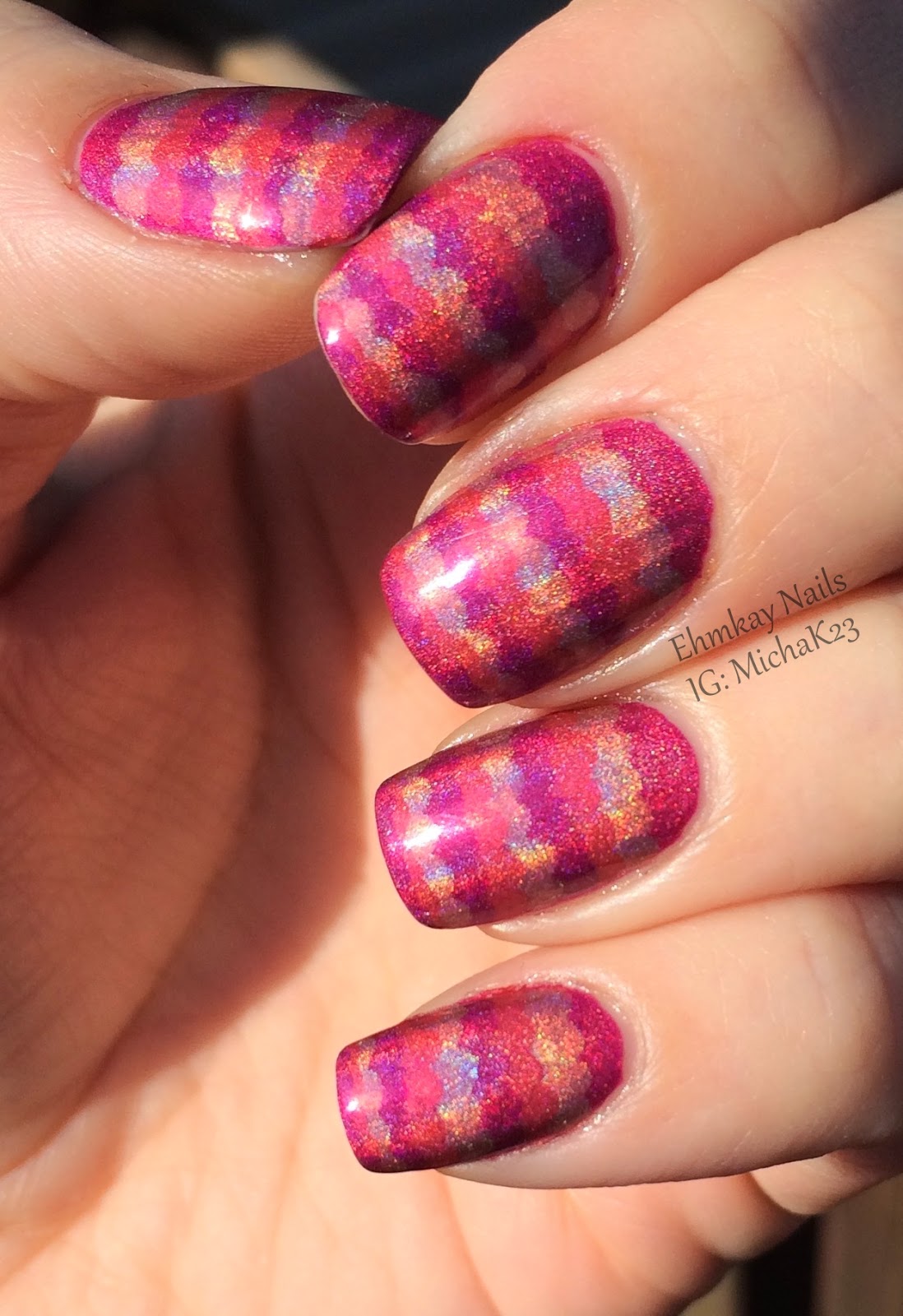 ehmkay nails China Glaze OMG Holographic Ruffle Nail Art