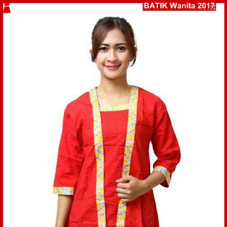 B6TBD Batik Kutubaru Wanita Sonaya Merah Bj98B6