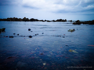 Shallow Sea Water And Coral Reefs Beach View At Umeanyar Village, North Bali, Indonesia