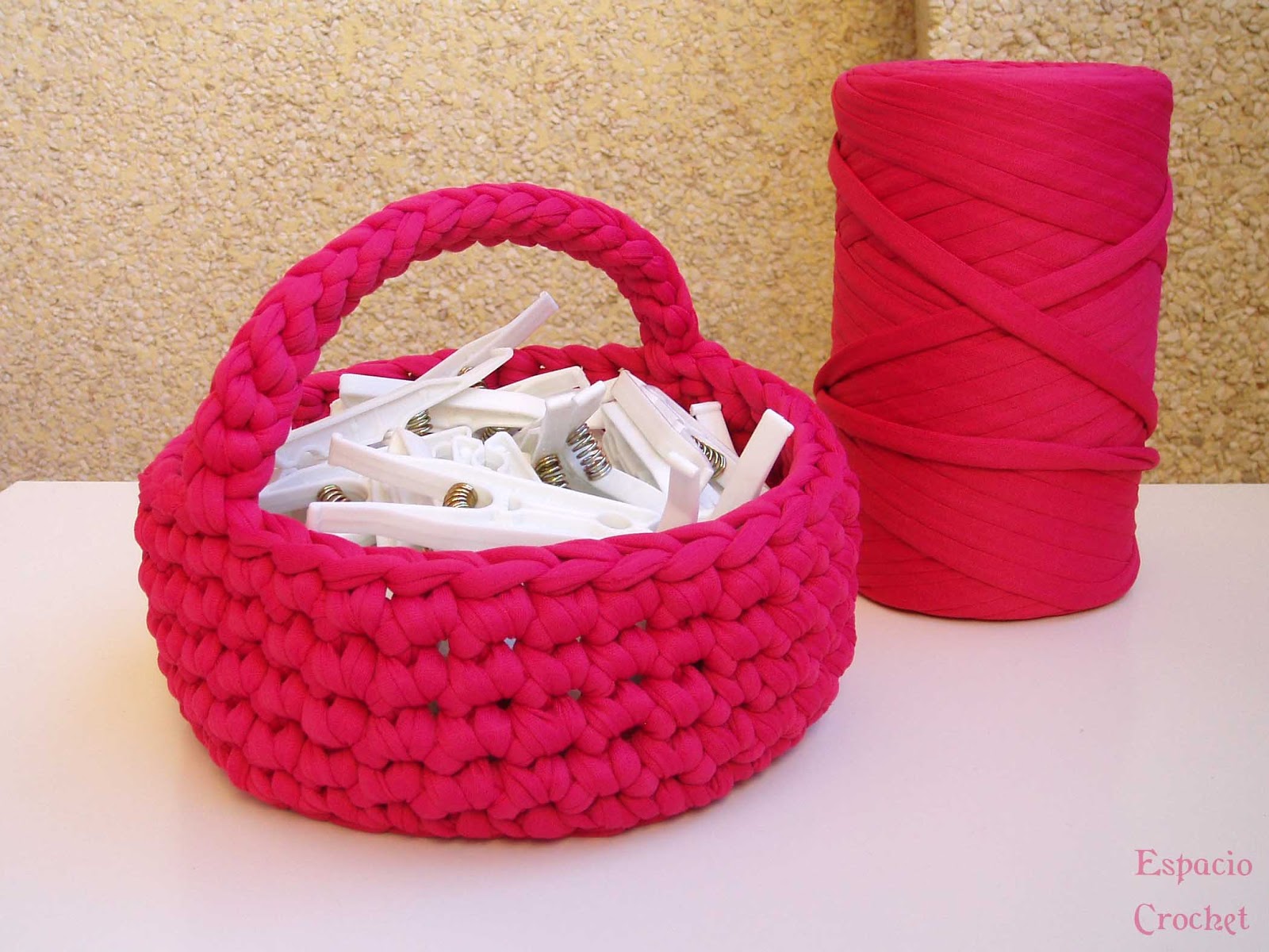 Espacio Crochet: Cesto para pinzas