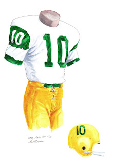 1961 University of Miami Hurricanes football uniform original art for sale