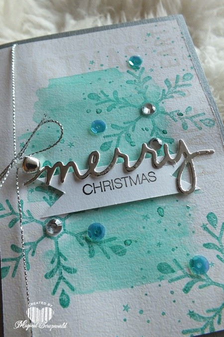 Magical Scrapworld: kerstkaarten challenge dag 30, Merry Christmas