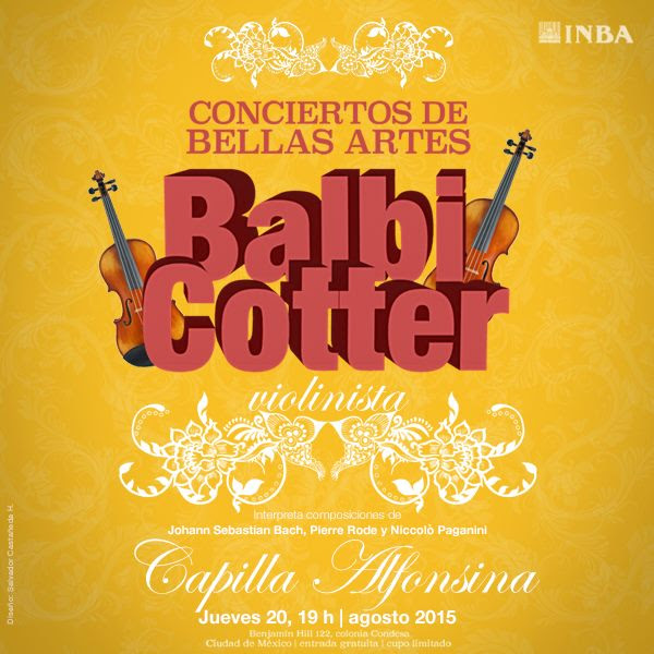 El violinista Balbi Cotter ofrecerá recital en la Capilla Alfonsina del INBA
