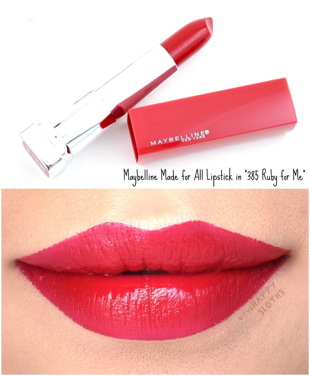 Maybelline | Made for All Lipstick by Color Sensational in "385 Ruby for Me": Review and Swatches