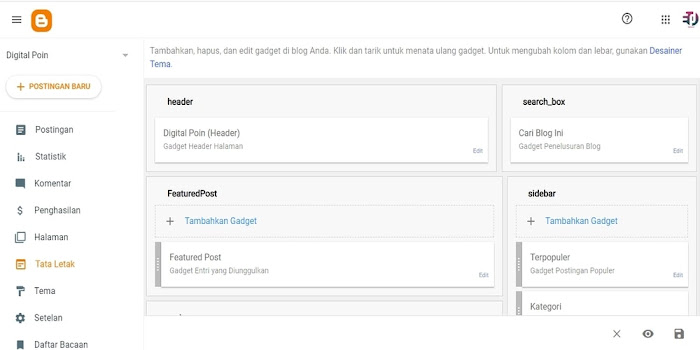 Cara Menambahkan Kolom Widget/Gadget Blog Cara Menambahkan Kolom Widget/Gadget Blog