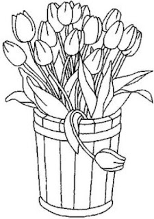 Mewarnai Gambar Bunga Belajar Tulip Indah Cantik