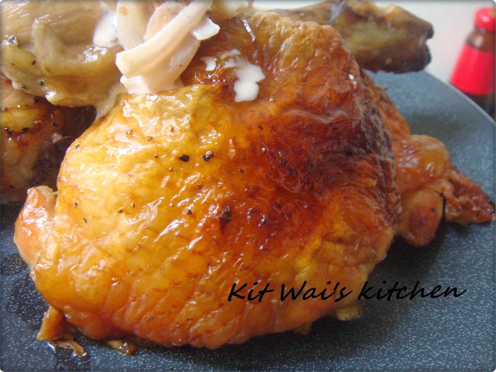 Kit Wai's kitchen 烤鸡腿与藏红花酱 Chicken Drumstick with Saffron Cream Sauce