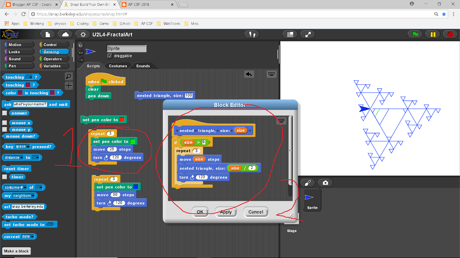 William Wang Computer Science Snap! U2L4FractalArt