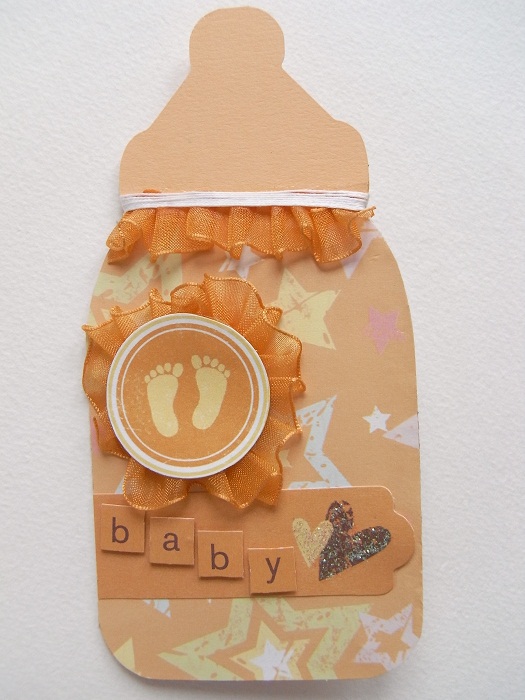 Stampika Blog: Baby Karte in Flaschen Form