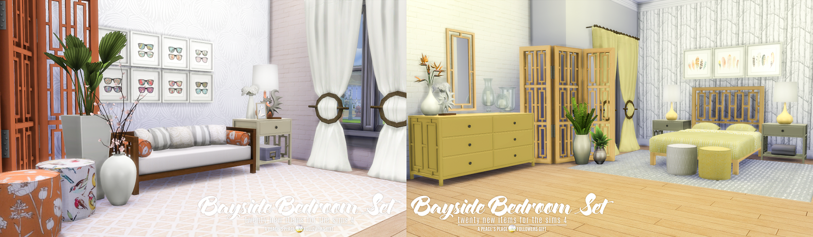 simsational designs: updated - bayside bedroom set