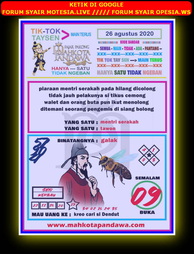 1 New Message Kode Syair Hongkong 26 Agustus 2020 Forum Syair Togel Hongkong Singapura Sydney