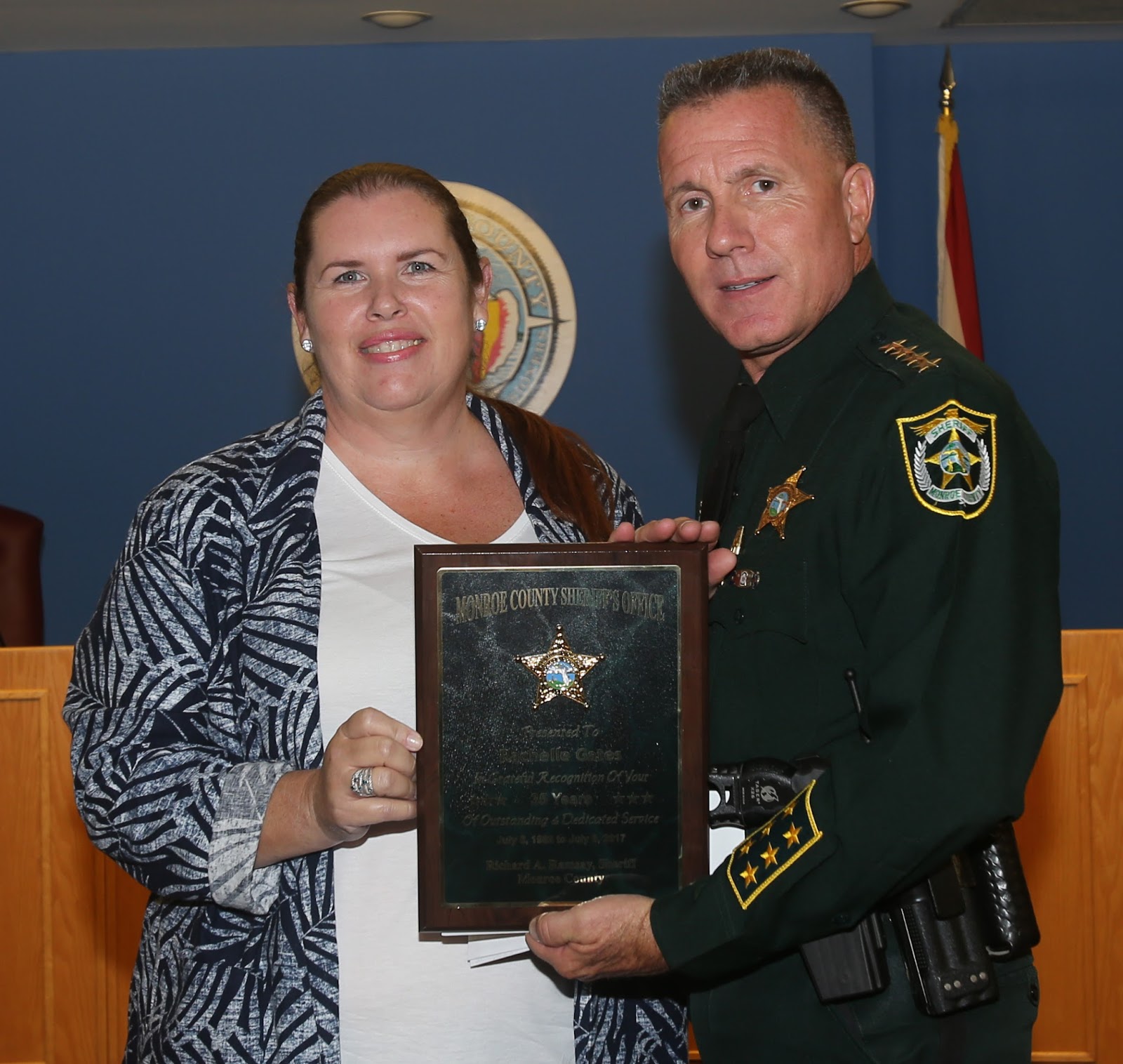 Employee honored for 35 years of service Monroe County Sheriff's Office