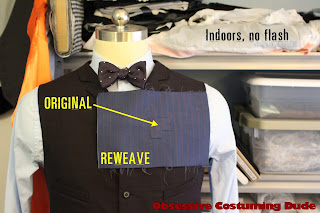 10th Doctor blue suit fabric reweave 10th Doctor blue suit fabric reweave