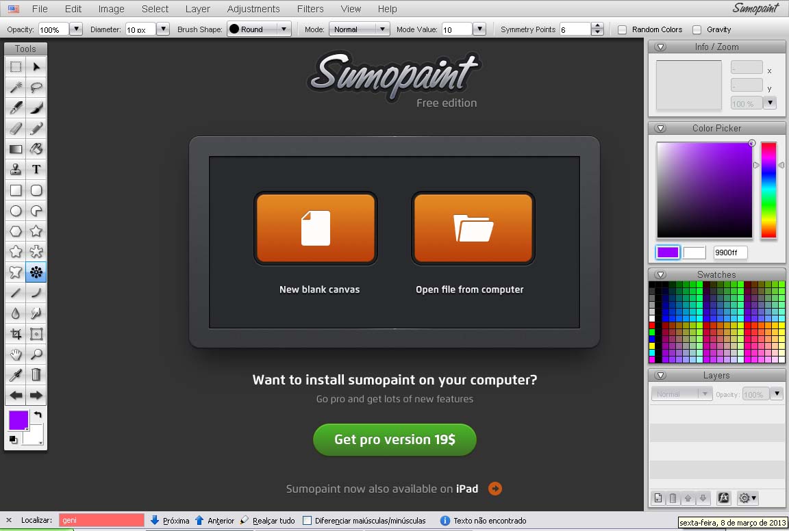 Editor de imagens Sumo Paint TMJ do meu jeito