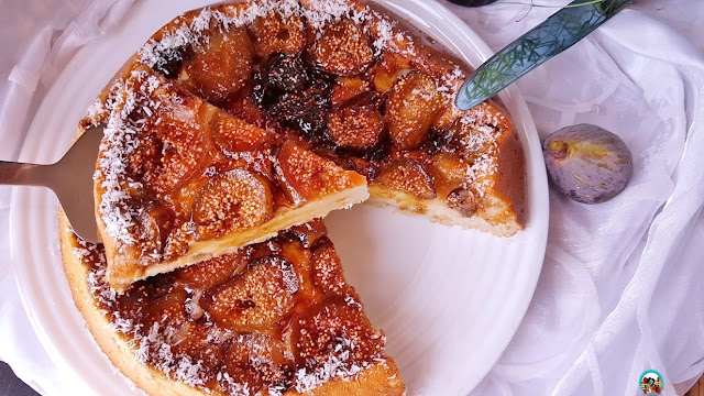 Tarta de higos y leche de coco