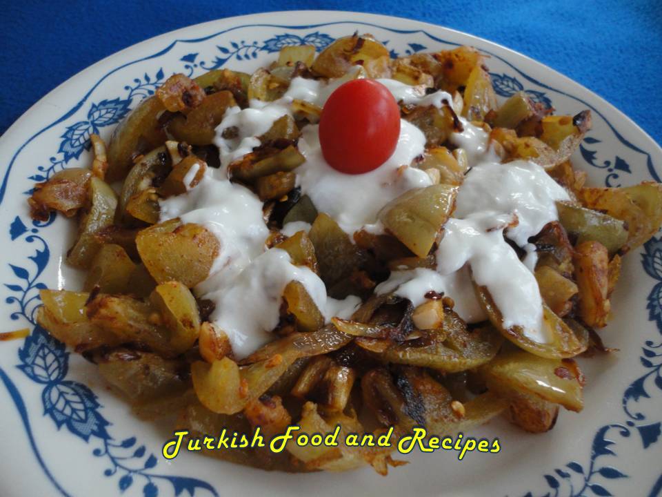 Turkish Food & Recipes Pickled Green Tomato Stir Fry (Tursu Domates