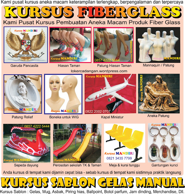 KURSUS : Sablon, Karet, SeniKaca, Percetakan, Acrylic, GlassWood, Etsa