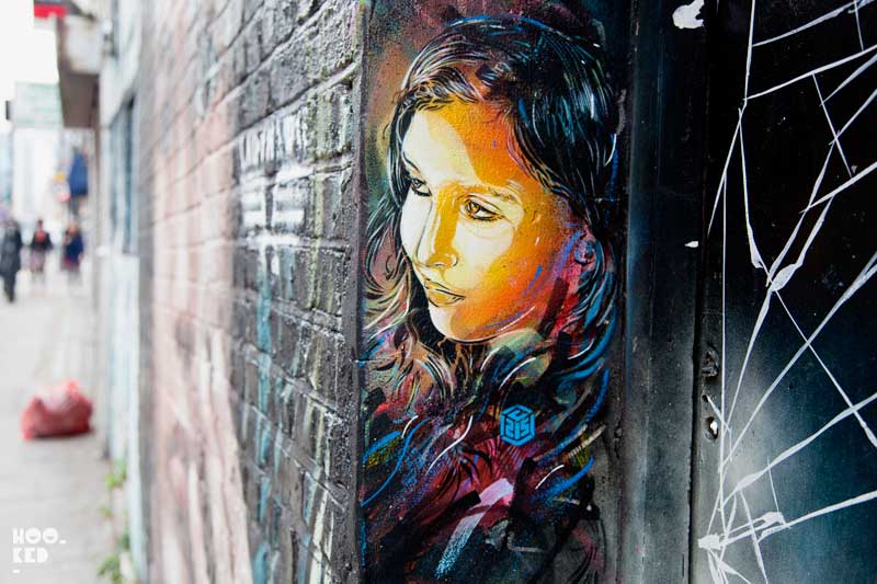 French Street artist C215's stencil work in Shoreditch, London