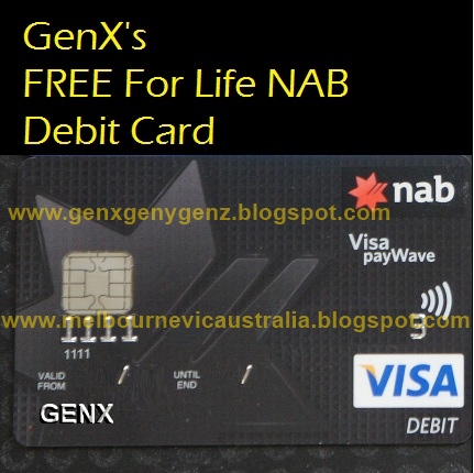 Melbourne Victoria Australia: My National Australia Bank FREE Visa Debit Card