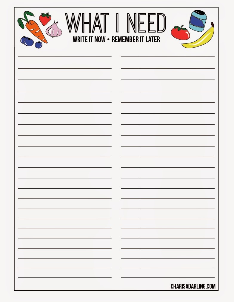 Free Printable Shopping Lists For Planner