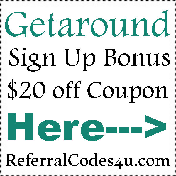 Get around coupon Get Around mostly offer coupon for new user and you need to use the code given here at the time of signup. However, there are several working discount coupons that existing customers can at the time of renting car. You can refer your friend to earn some extra credits.