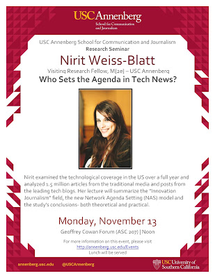 Who Sets the Agenda in Tech News. Nirit Weiss Blatt.