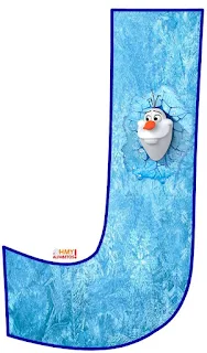 Alfabeto con Olaf saliendo del Hielo.