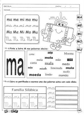 Estudar é simples: Exercícios para crianças - Consoantes M e N
