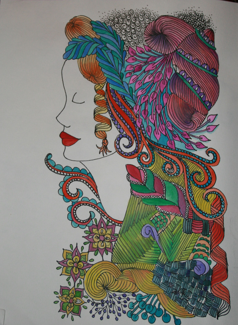 I can always fly.: Zentangles The Godess within.