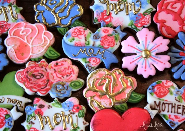Floral print decorated sugar cookie tutorial