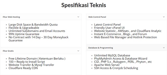 Spesifikasi teknis