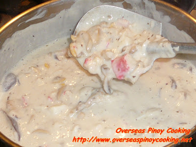Pinoy Seafood Carbonara - Cooking Procedure