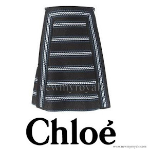 Crown Princess Mary wore CHLOE Striped Skirt
