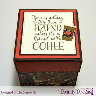Stamp/Die Duos: Hug in A Mug  Custom Dies: Explosion Box, Explosion Box Pockets & Layers, Mini Box, Pierced Squares, Squares, Double Stitched Squares, Scalloped Squares, Cups & Mugs, Mini Cups & Mugs, Paper Collection: Latte Love