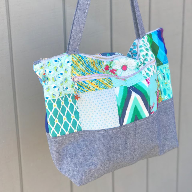 sewhungryhippie: Santorini Tote sewing pattern - easy to sew zipper top ...