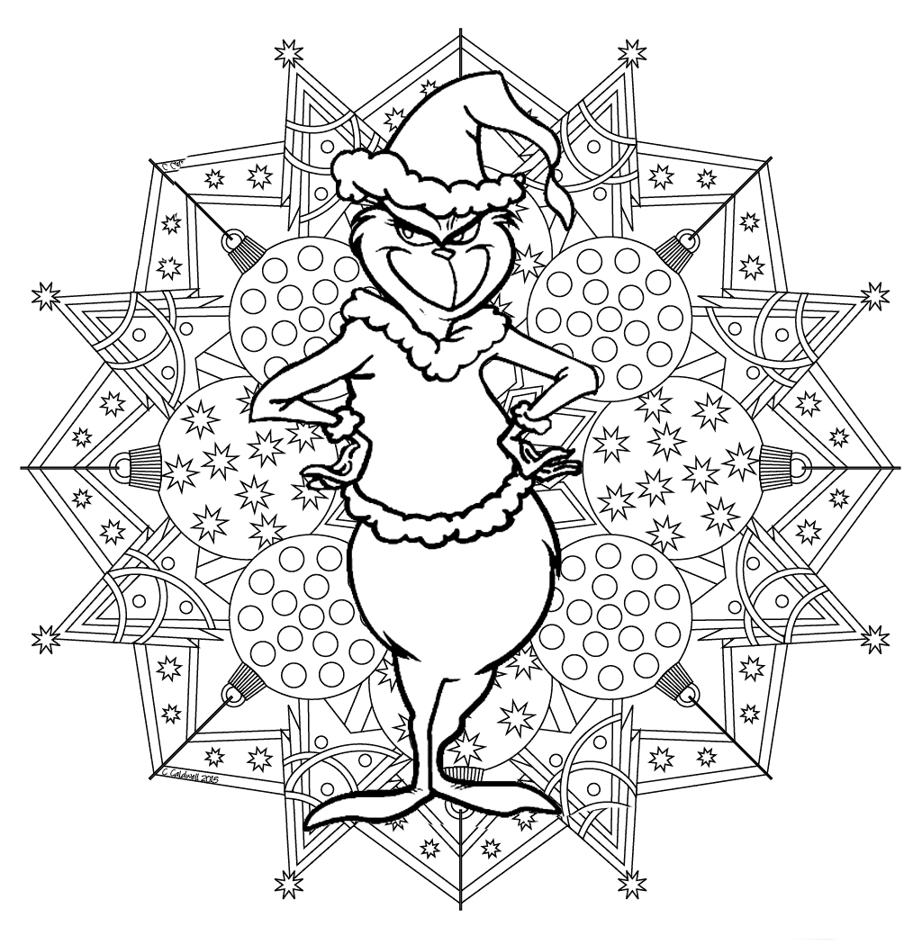 Grinch Mandala coloring pages | Coloring Pages