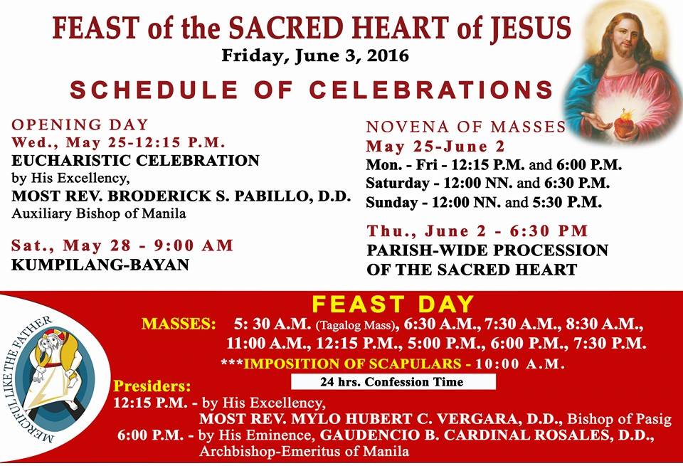 NATIONAL SHRINE OF THE SACRED HEART SACRED HEART FEAST DAY 2016 NOVENA